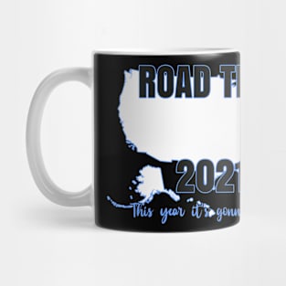 Road Trip 2021 USA Map Silhouette Mug